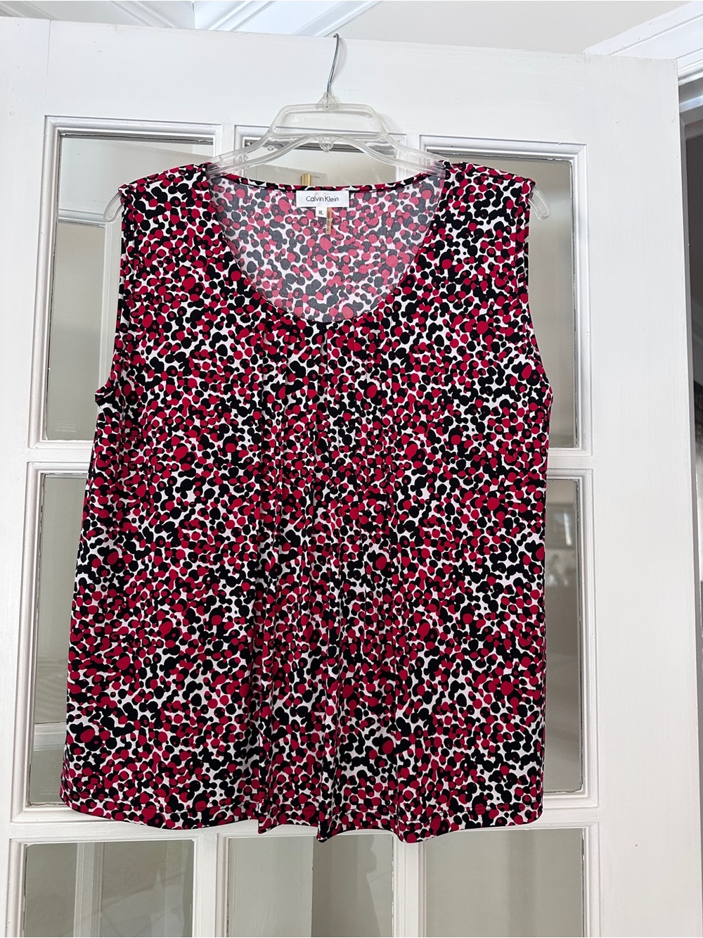 Calvin Klein Women's Pink Black White Printed Sleeveless Camisole